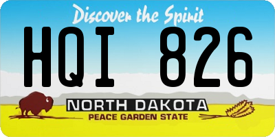 ND license plate HQI826