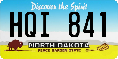 ND license plate HQI841