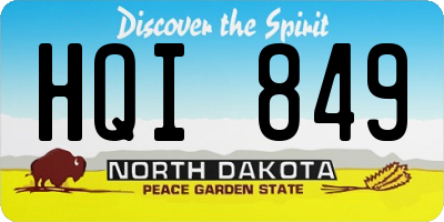 ND license plate HQI849