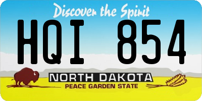 ND license plate HQI854