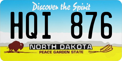 ND license plate HQI876
