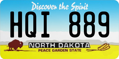 ND license plate HQI889
