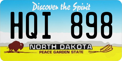 ND license plate HQI898