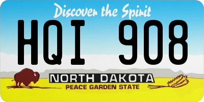 ND license plate HQI908