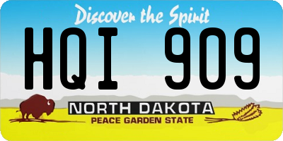 ND license plate HQI909