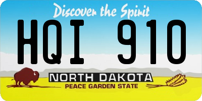 ND license plate HQI910