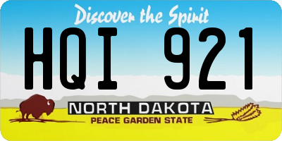 ND license plate HQI921