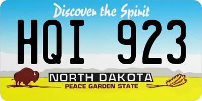 ND license plate HQI923