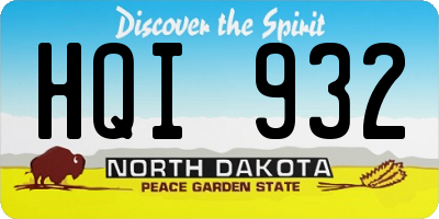 ND license plate HQI932