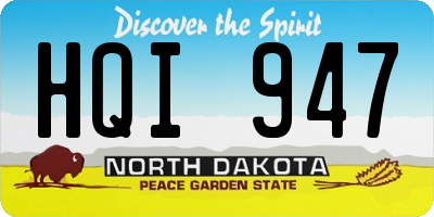 ND license plate HQI947