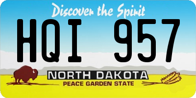 ND license plate HQI957
