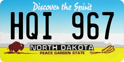 ND license plate HQI967
