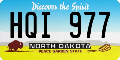 ND license plate HQI977