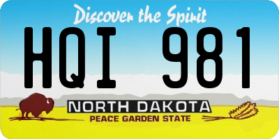 ND license plate HQI981