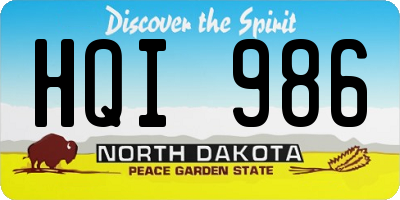 ND license plate HQI986