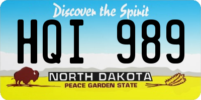 ND license plate HQI989