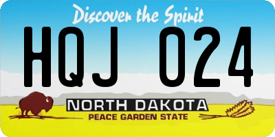 ND license plate HQJ024