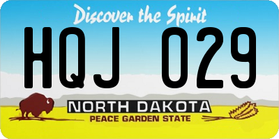 ND license plate HQJ029