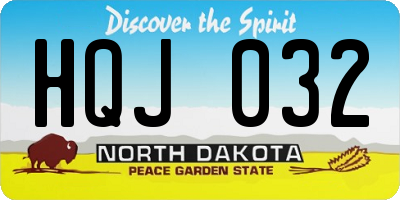 ND license plate HQJ032
