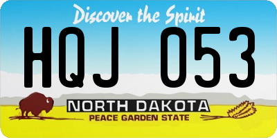 ND license plate HQJ053