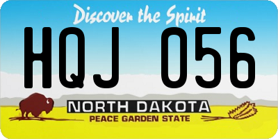 ND license plate HQJ056