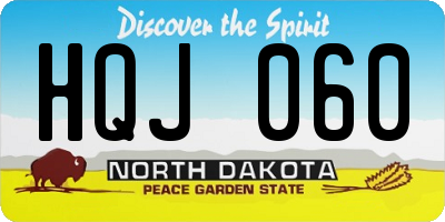 ND license plate HQJ060