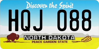 ND license plate HQJ088