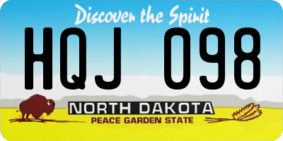 ND license plate HQJ098