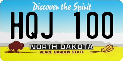 ND license plate HQJ100
