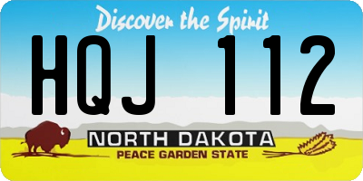 ND license plate HQJ112
