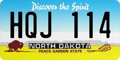 ND license plate HQJ114