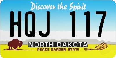 ND license plate HQJ117