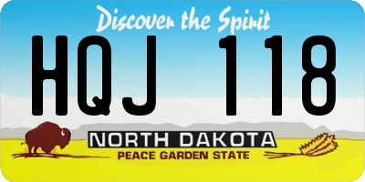 ND license plate HQJ118