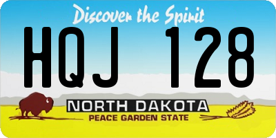 ND license plate HQJ128