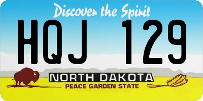 ND license plate HQJ129