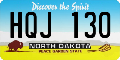ND license plate HQJ130