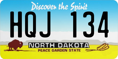 ND license plate HQJ134