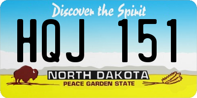 ND license plate HQJ151