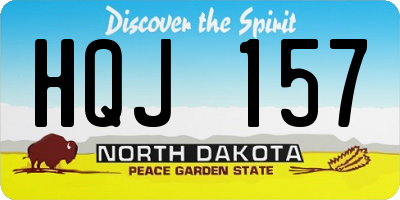 ND license plate HQJ157