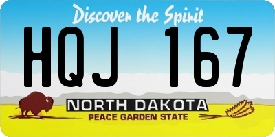 ND license plate HQJ167