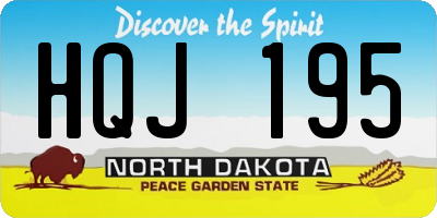 ND license plate HQJ195