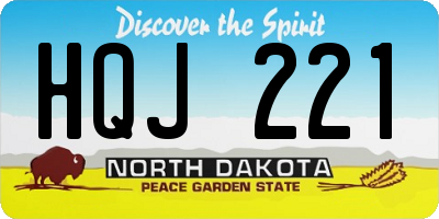 ND license plate HQJ221