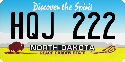 ND license plate HQJ222