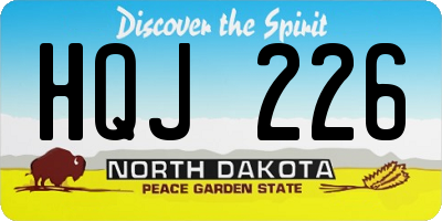 ND license plate HQJ226