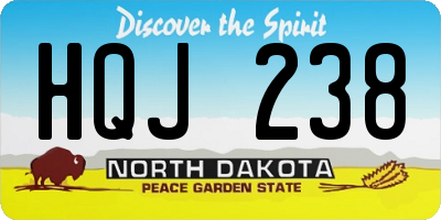 ND license plate HQJ238