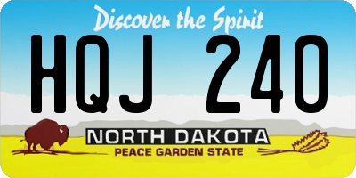 ND license plate HQJ240