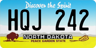 ND license plate HQJ242