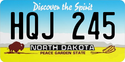 ND license plate HQJ245