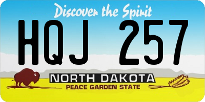 ND license plate HQJ257