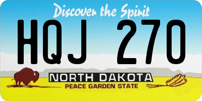 ND license plate HQJ270